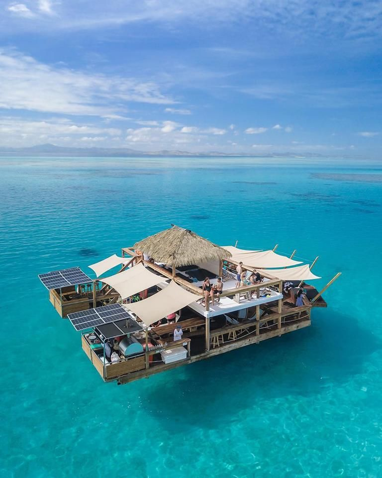 Cloud 9 floating platform in Fiji's turquoise water
