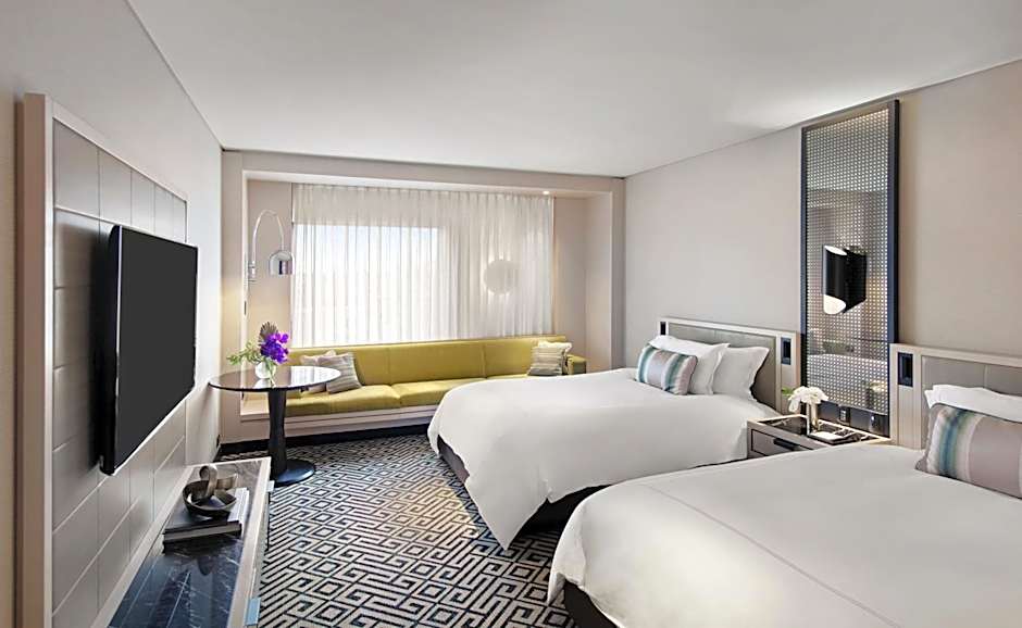 Sydney hotel room with two beds